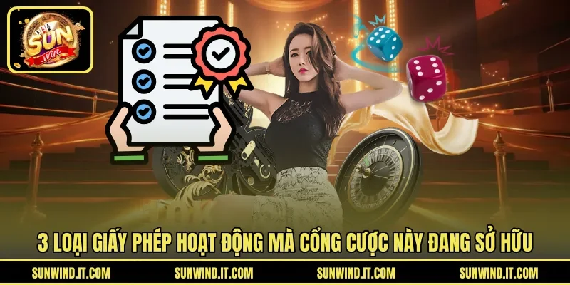 3 loại giấy phép hoạt động mà cổng cược này đang sở hữu